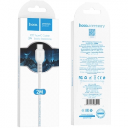 Дата кабель USB 2.0 AM to USB-C 2.0m 3A X20 white HOCO (6957531068914) - Картинка 2