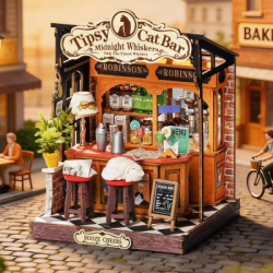 Конструктор Robotime Rolife дерев'яний 3DTipsy Cat Bar (DS054) - Картинка 2