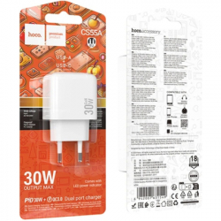 �������� ������� HOCO CS55A 1xUSB-C PD30W + 1xUSB QC3.0 white (6942007631549) - �������� 7