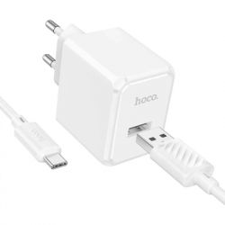 �������� ���������� HOCO CS11A USB + cable USB to USB-C white (6942007603614)