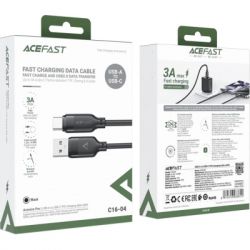 Дата кабель USB 2.0 AM to USB-C 1.2m 3A TPE black Acefast (6974316283812) - Картинка 5