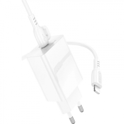 Зарядний пристрій BOROFONE USB-C PD20W + cable USB-C to Lightning white (6941991111419) - Картинка 4