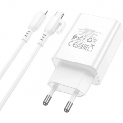 Зарядний пристрій BOROFONE USB-C PD20W + cable USB-C to Lightning white (6941991111419) - Картинка 5