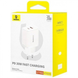 Зарядний пристрій Baseus 1xUSB-C PD30W + 1xUSB QC3.0 white (P10111404213-00) - Картинка 4