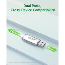 USB ���� ���������� Acer 64GB UT300 USB-A/Type-C 3.2 Silver (BL.9BWWA.589) - �������� 2