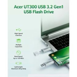 USB ���� ���������� Acer 64GB UT300 USB-A/Type-C 3.2 Silver (BL.9BWWA.589) - �������� 6