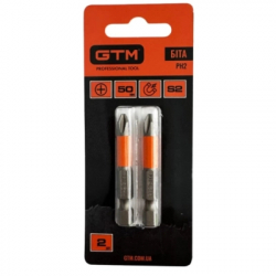Бита для шуруповерта GTM PH2, 50мм, 2шт. (SB-H2-50B) - Картинка 2