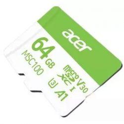 ����� ������ Acer 64GB microSD MSC100 /U3/V30/A1/C10 R 100MB/s / Write 30MB/s (BL.9BWWA.336)