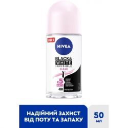 Антиперспирант Nivea Black & White Invisible Clear 50 мл (4006000032481) - Картинка 3