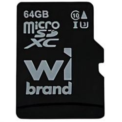 ����� ������ microSDXC, 64Gb, Wibrand, Class10 UHS-I U3, ��� �������� (WICDXU3/64GB)