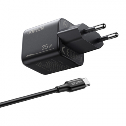 Зарядний пристрій Ugreen X517 USB-C PD25W GaN black (65736) - Картинка 3
