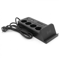 Мережевий фільтр живлення Voltronic G12H, 4 роз, 4USB 3,2А, 2 Type-C, 2м Black (YT-G12H) - Картинка 4