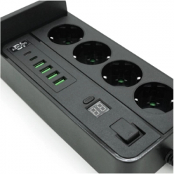 Мережевий фільтр живлення Voltronic G12H, 4 роз, 4USB 3,2А, 2 Type-C, 2м Black (YT-G12H) - Картинка 5