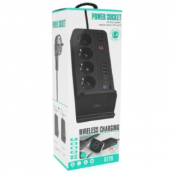 Мережевий фільтр живлення Voltronic G12H, 4 роз, 4USB 3,2А, 2 Type-C, 2м Black (YT-G12H) - Картинка 6