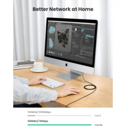 ����-���� 0.5�, U/UTP CAT 6A Copper Ethernet Cable ������(������ 2.8��) NW122 Black Ugreen (70331) - �������� 3