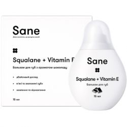 Бальзам для губ Sane Squalane + Vitamin E Питательный с ароматом шоколада 15 мл (4820266831950) - Картинка 2