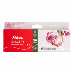 Акварельні фарби Rosa Gallery BOTANICAL, 36*1,6мл, півкювета, металевий пенал (4823098548102) - Картинка 2