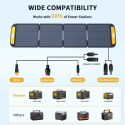 Портативна сонячна панель Vtoman 200W 19V IP67 MC-4/Anderson/XT60/DC5521 (VS200) - Картинка 10