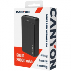 Батарея універсальна Canyon OnPower 200 20000mAh, 5В/2А, Black (CNS-CPB200B) - Картинка 5