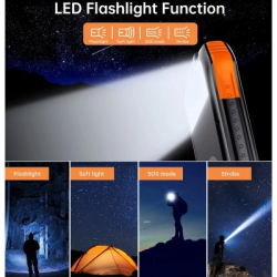 Батарея універсальна Choetech 10000mAh, 5V/2.1A, solar panel, Qi-5W, Black-Orange (B659-OR) - Картинка 8
