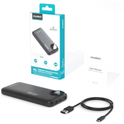 Батарея універсальна Choetech 10000mAh, 22.5W, PD, QC/3.0, Black (M15-B791-ACBK-NG) - Картинка 4