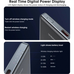 Батарея універсальна Choetech Magnetic Wireless 5000mAh, 20W, PD, Qi-15W, Black (B738-CCBK) - Картинка 5