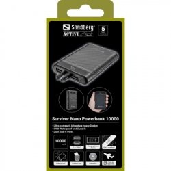 Батарея універсальна Sandberg 10000mAh, 20W, PD, Survivor Nano, IPX8 (421-32) - Картинка 3