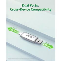 Флеш накопичувач USB 32Gb Acer UT300, Silver, Type-C / USB 3.2 Gen 1 (BL.9BWWA.588) - Картинка 6