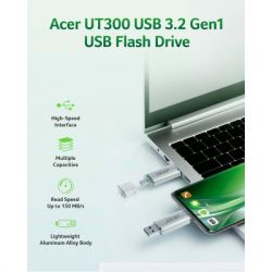 Флеш накопичувач USB 32Gb Acer UT300, Silver, Type-C / USB 3.2 Gen 1 (BL.9BWWA.588) - Картинка 8
