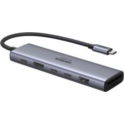 ������������ Ugreen USB-C 7-in-1 2xUSB 3.0 + 2xUSB-C + HDMI 4K60Hz + SD/TF + PD 100W (45521)