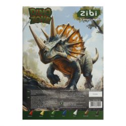 Кольоровий картон ZiBi DINO, А4, 7 кольорів - 14 аркушів (ZB.1951-16) - Картинка 2