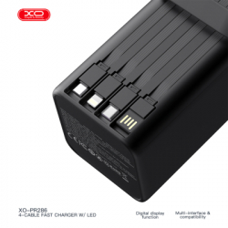 Батарея універсальна XO 50000mAh, PD/20W, QC/22,5W, Lamp, black (XO-PR286-BK) - Картинка 3