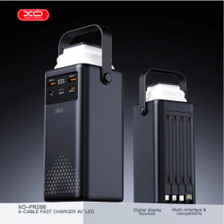 Батарея універсальна XO 50000mAh, PD/20W, QC/22,5W, Lamp, black (XO-PR286-BK) - Картинка 4