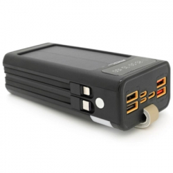 Батарея універсальна ACL 30000mAh, SOLAR, TypeC + Lighting, Black (PW-90B) - Картинка 3