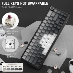 Клавіатура Attack Shark X66 RGB Wireless/Bluetooth/USB UA Moonlit Night (X66MN_AS) - Картинка 7