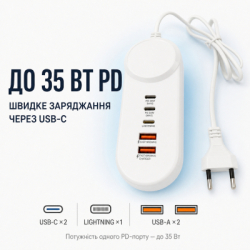 Зарядний пристрій XoKo 2xUSB QC 18W + 2xUSB-C PD35W (XK-QC-505) - Картинка 6