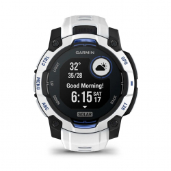 �����-�������� Garmin Instinct 3 45mm Solar Whitestone with Whitestone/Bolt Blue Silicone Band (010-02934-03) - �������� 9