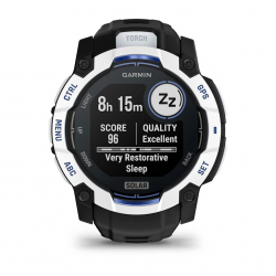 �����-�������� Garmin Instinct 3 50mm Solar Whitestone with Black/Bolt Blue Silicone (010-02935-43) - �������� 9