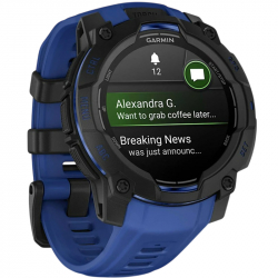 �����-�������� Garmin Instinct 3 45mm AMOLED Black with Bolt Blue/Black Silicone Band (010-02936-03) - �������� 2