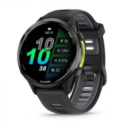 �����-�������� Garmin Forerunner 970 Black Carbon Gray DLC Titanium with Black/Translucent Whitestone Silicone with Slate Buckle (010-02969-60)