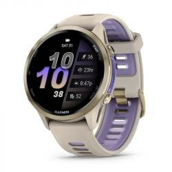 - Garmin Forerunner 970 French Gray Soft Gold Titanium with French Gray/Translucent Indigo Silicone with Soft Gold Buckle (010-02969-62)