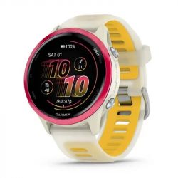 - Garmin Forerunner 570 42mm Raspberry with Mango/Translucent Bone with Silver Buckle (010-02970-42)