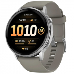 �����-���� Garmin Venu 4 45mm Silver Bezel with Silver Gray Silicone Band (010-03014-01)