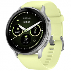 �����-���� Garmin Venu 4 45mm Silver Bezel with Citron Silicone Band (010-03014-02)
