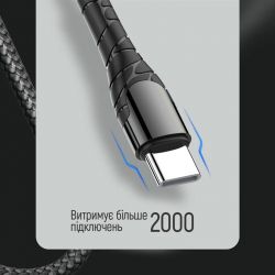   USB Type-C to Type-C 2.0m PD Fast Charging 65W 3A grey ColorWay (CW-CBPDCC039-GR) -  7