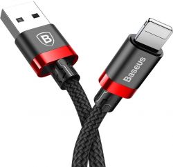 Кабель Baseus Cafule USB-Lightning, 1.5A, 2м Black/Red (CALKLF-C19) - Картинка 2
