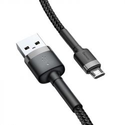   USB 2.0 AM to Micro 5P 1.0m 2.4A grey-black Baseus (CAMKLF-BG1)