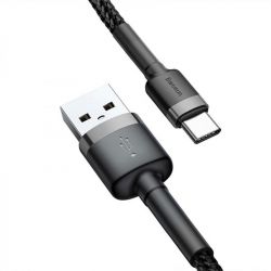  Baseus Cafule USB-USB Type-C, 3A, 0.5 Black/Grey (CATKLF-AG1) -  2