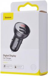    Baseus Digital Display (2USB, 4.8A) Grey (CCBX-0G) -  2