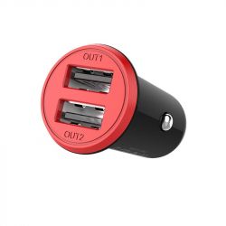 Автомобільний зарядний пристрій ColorWay (2USB,3.4A, 17W) Red/Black (CW-CHA026-BK) - Картинка 2